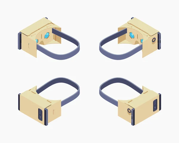 Isometric cardboard virtual reality headset — Stock Vector