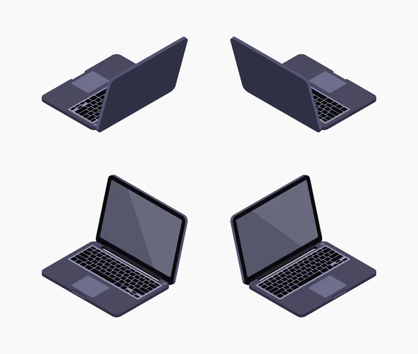 Laptop preto isométrico —  Vetores de Stock