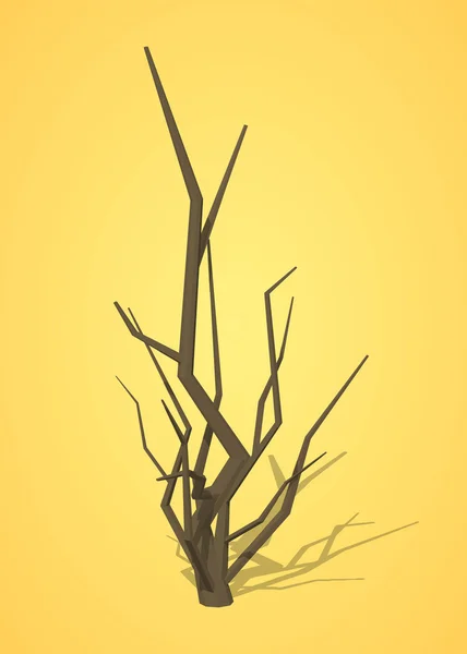 Nízké poly sušených strom — Stockový vektor