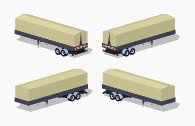 Branda Çadır ile düşük Poli römork