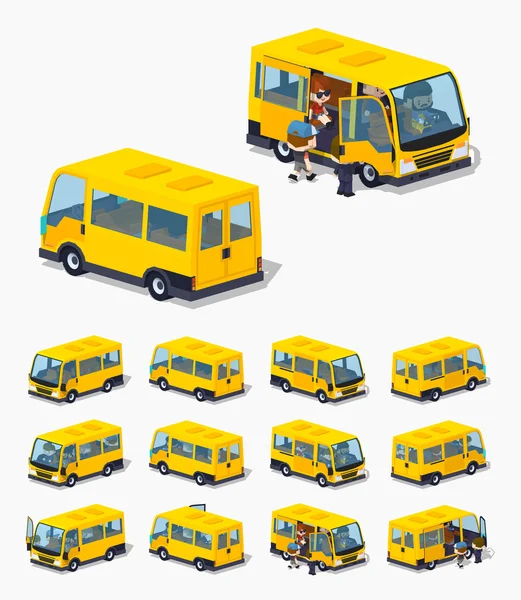 Lage poly passagier minibus — Stockvector