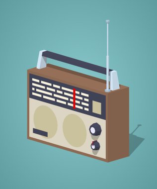 Düşük Poli retro radyo seti