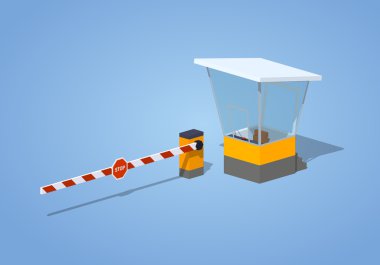 Düşük Poli bariyer ve geçiş ücreti standı