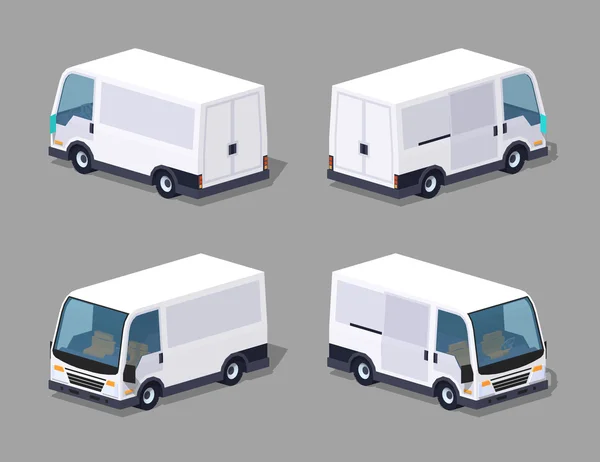 Poly-armer weißer Transporter — Stockvektor