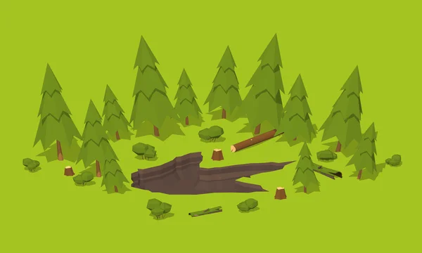 Huella de monstruo en el bosque — Vector de stock