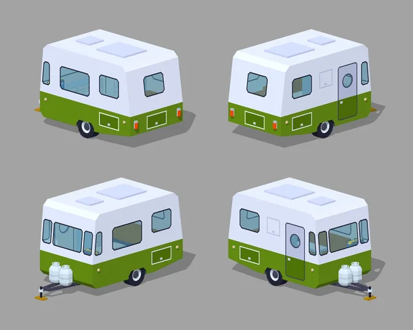 Low poly rétro camping-car — Image vectorielle