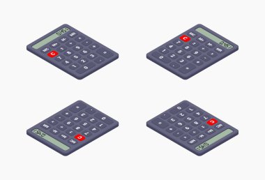 Siyah izometrik hesap makinesi