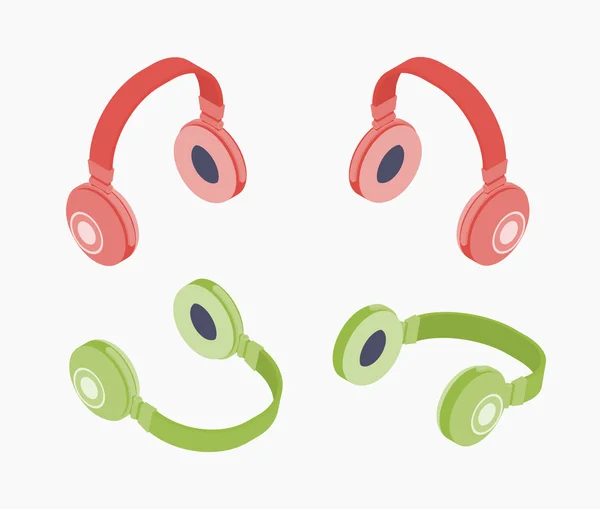 Auriculares de colores isométricos — Vector de stock