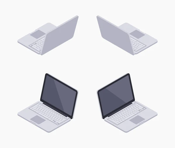 Laptop prata isométrica —  Vetores de Stock