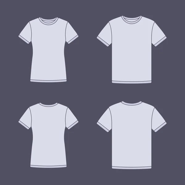 Camisetas blancas manga corta plantillas — Vector de stock