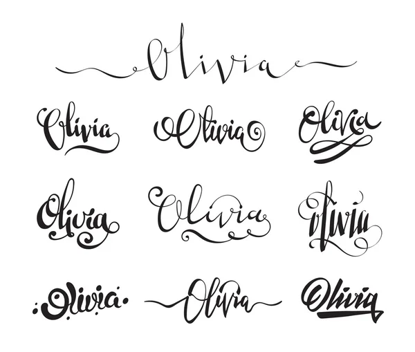 Personal name tattoo Olivia — Stock Vector