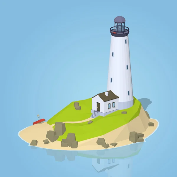 Bajo faro de poli — Vector de stock