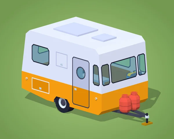 Low Poly Retro Wohnmobil — Stockvektor