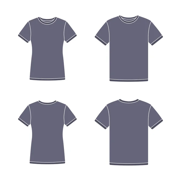 Negro manga corta camisetas plantillas — Vector de stock
