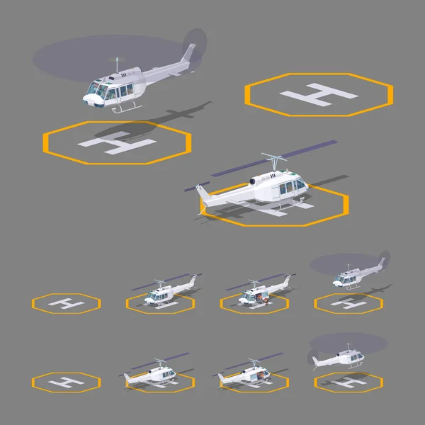 Tampon basse poly heli — Image vectorielle