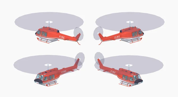 낮은 폴 리 소방 헬리콥터 — 스톡 벡터