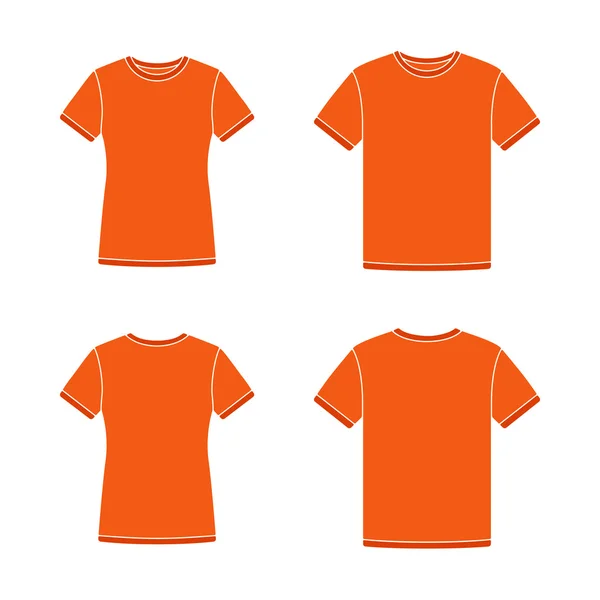 Narancssárga rövid ujjú pólók sablonok — Stock Vector