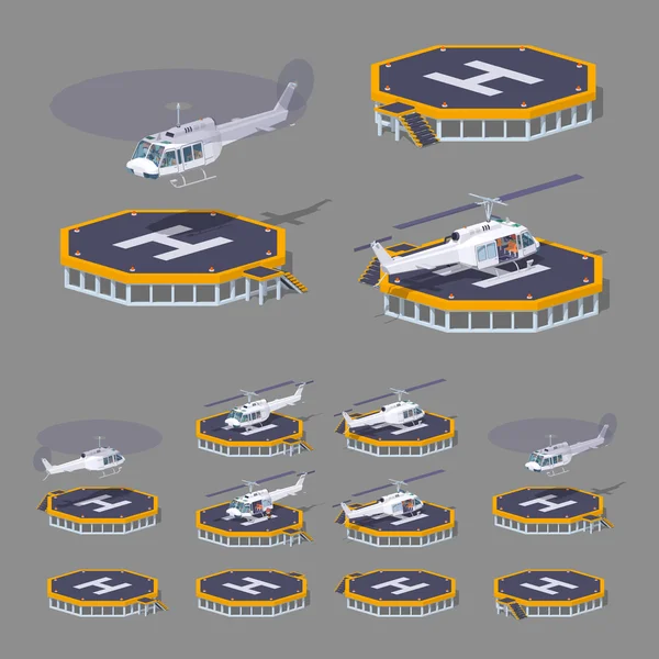 Low Poly Heli Pad — Stockvektor