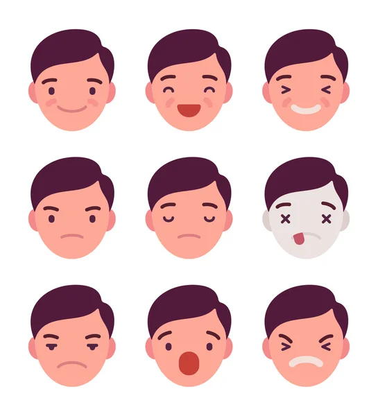 Set of 9 different emotions