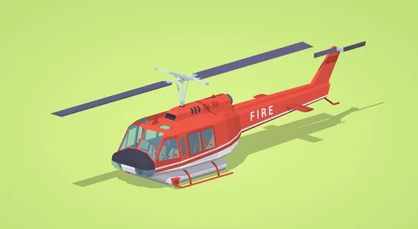 Helikopter strażacki Low poly — Wektor stockowy