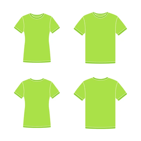Zielone koszulki z krótkim rękawem szablony — Wektor stockowy
