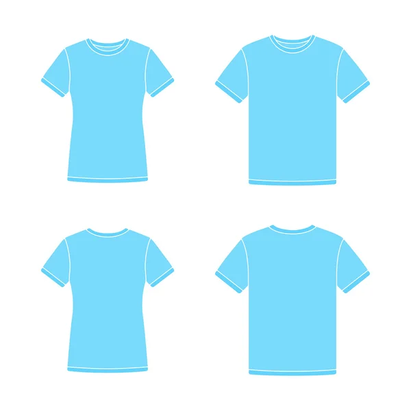 Camisetas de manga corta azul plantillas — Vector de stock