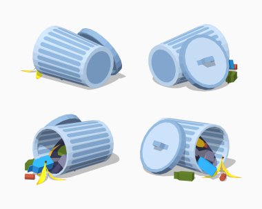 Düşük Poli çöp kovası