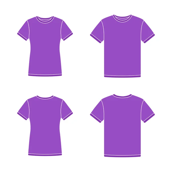 Camisetas de manga corta púrpura plantillas — Vector de stock