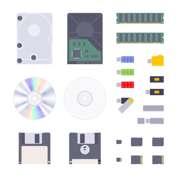 Conjunto de armazenamento de memória digital —  Vetores de Stock