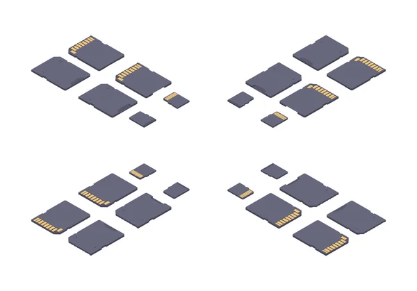 아이소메트릭 플랫 sd 메모리 카드 — 스톡 벡터