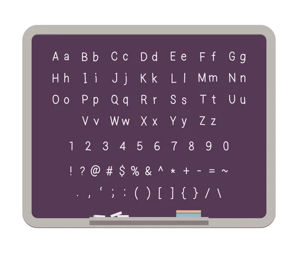 ABC. Alphabet latin sur le tableau noir — Image vectorielle