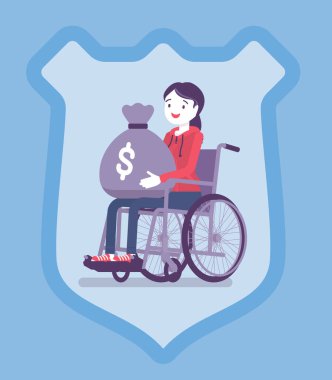 Engelli tekerlekli sandalyedeki kadın için engelli sigortası ödemeleri