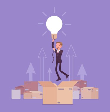 Alışılmışın dışında düşün zeki yaratıcı adam.