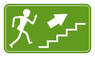 Acil durum çıkış işareti, yeşil güvenlik tahliye göstergesi