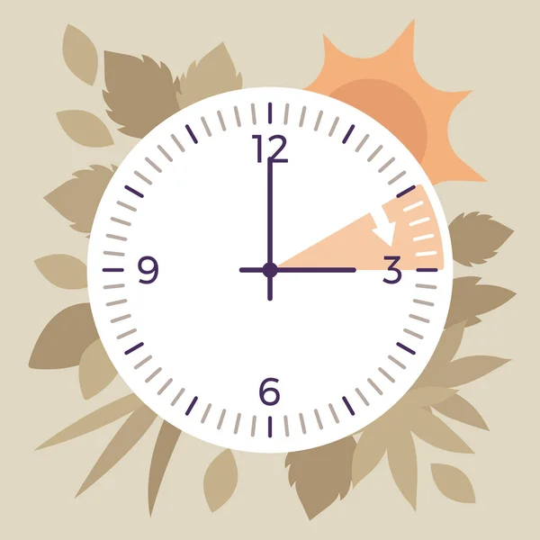 Daylight savings time, DST clock shift design — Vettoriale Stock