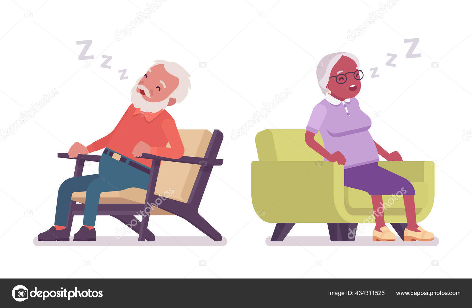 Old man, woman elderly person resting, sleeping in an armchair