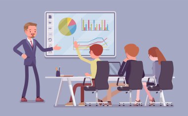 Etkileşimli beyaz tahta, akıllı tahta öğrenme ve iş adamları için sunum
