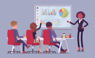 Etkileşimli beyaz tahta, akıllı tahta öğrenme ve iş adamları için sunum