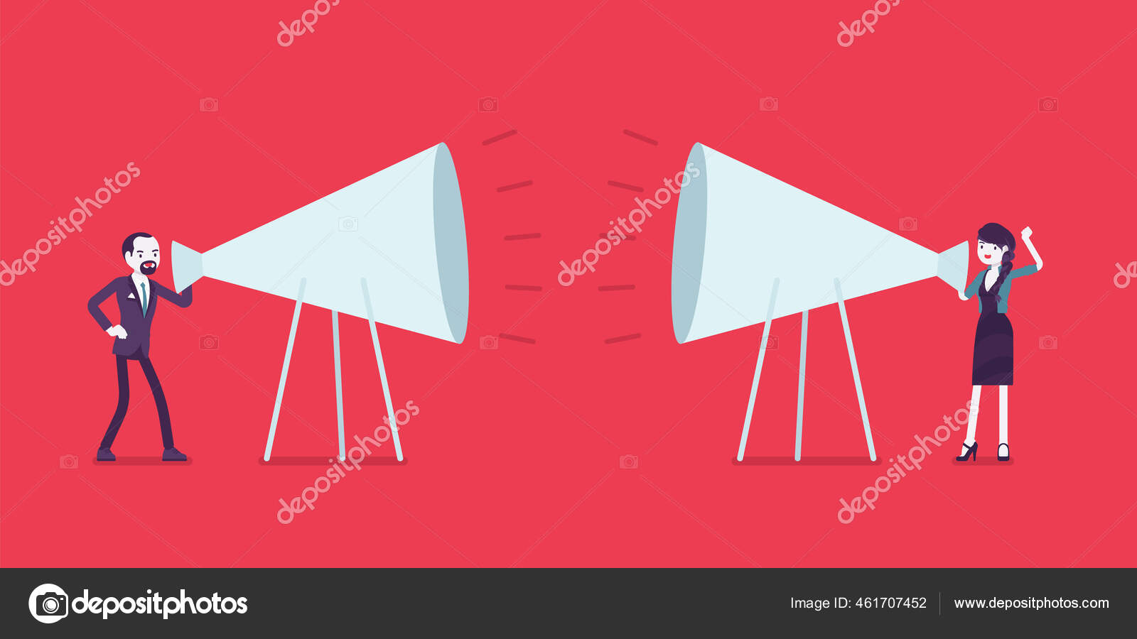 Giant megaphone shout out, black man, woman shouting Stock Vector Image by ©Andrew_Rybalko