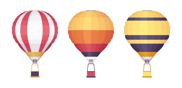 Ballon d'air lumineux ensemble, vol d'avion de sac pour profiter du vol — Image vectorielle
