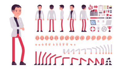 İşadamı, akıllı ofis çalışanı seti