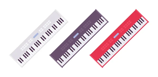 Profesyonel dijital sentezleyici, elektrikli piyano ses efekti müzik aleti — Stok Vektör