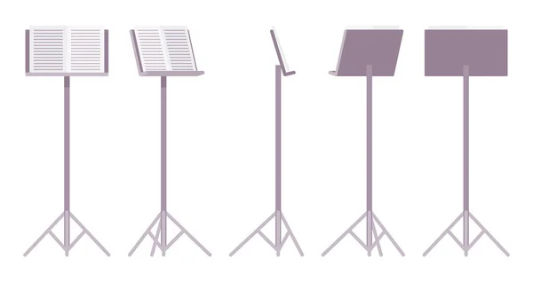 Suporte de partitura, pedestal tripé cinza para artistas, cantores pedestal — Vetor de Stock