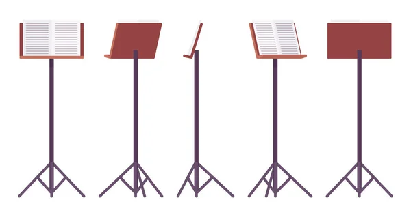 Porte-partitions, piédestal trépied marron pour interprètes, piédestal chanteurs — Image vectorielle