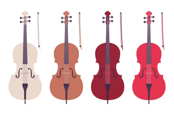 Cello Kontrabass, Sinfonieorchester Streichinstrument — Stockvektor