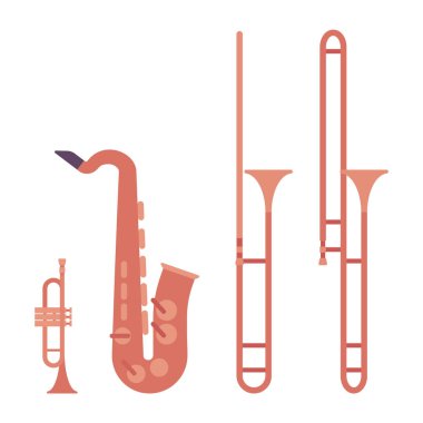 Rüzgâr müzik aleti, pirinç ve ahşap rüzgar seti.