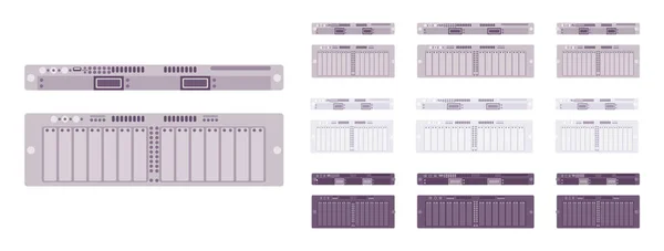 Conjunto de módulos de servidor, tecnología para sistemas informáticos de alto rendimiento — Vector de stock