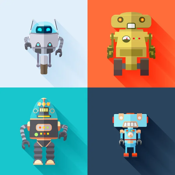 Set de roboți de jucărie — Vector de stoc