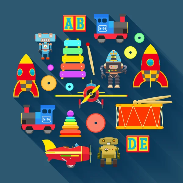 Illustration de concept avec les jouets — Image vectorielle