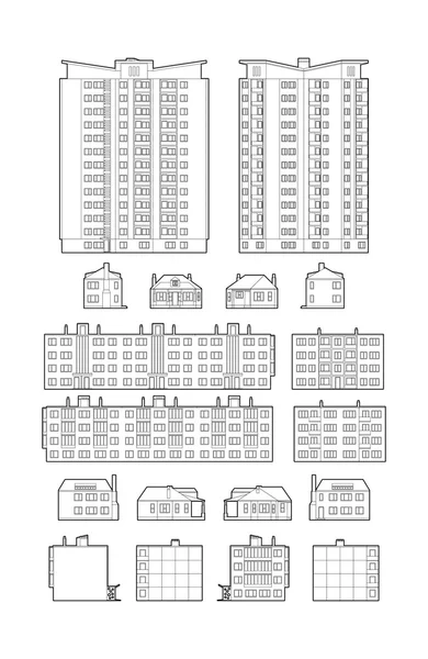 Edificios de viviendas — Vector de stock